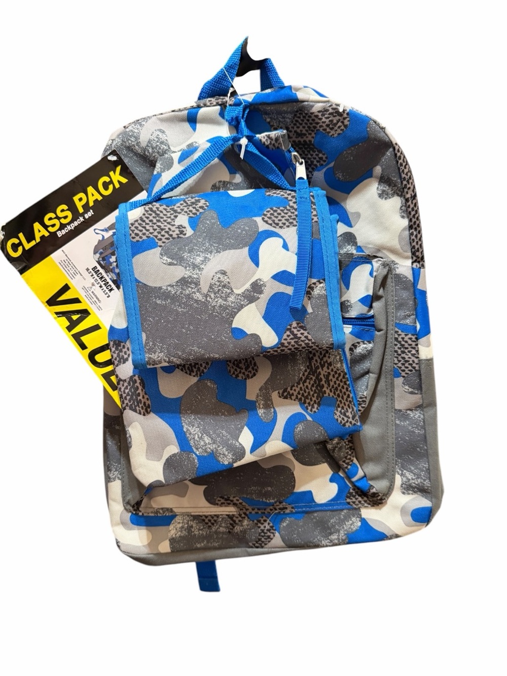 Kids Blue & Gray Camo Backpack - Class Pack Value Set